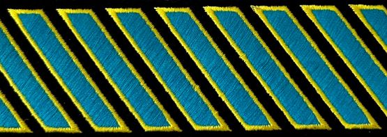 TURQUOISE with MEDIUM GOLD ON BLACK FELT - 1 Hash Mark Length Each.